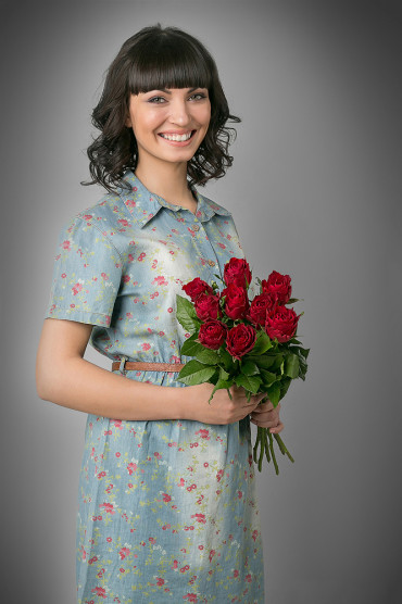 Роза красная (Кения) 50 см 9 шт
