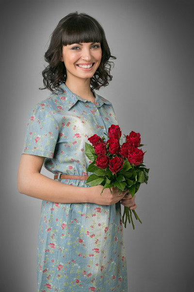 Роза красная (Кения) 50 см 9 шт