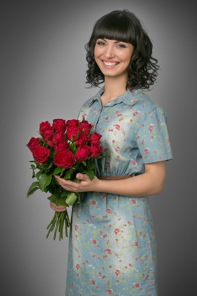 Роза красная (Кения) 50 см 15 шт