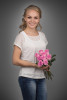 Роза розовая (Кения) 50 см 9 шт
