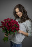 Кустовые розы красные 25 шт.