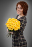 Роза желтая (Эквадор) 50 см 15 шт